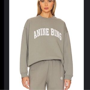 Anine Bing Gray Crew Neck Sweater
